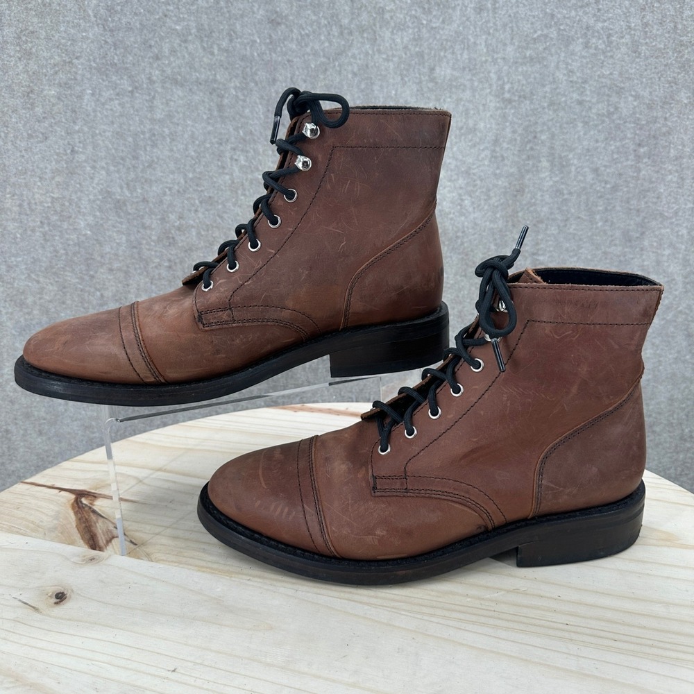 Thursday Boot Company Captain Boots Mens 9 Brown Leather Lace Up Cap Toe